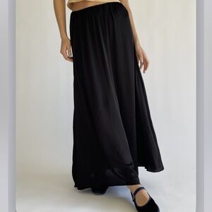 DONNI Silky Simple Skirt in Jet Black
